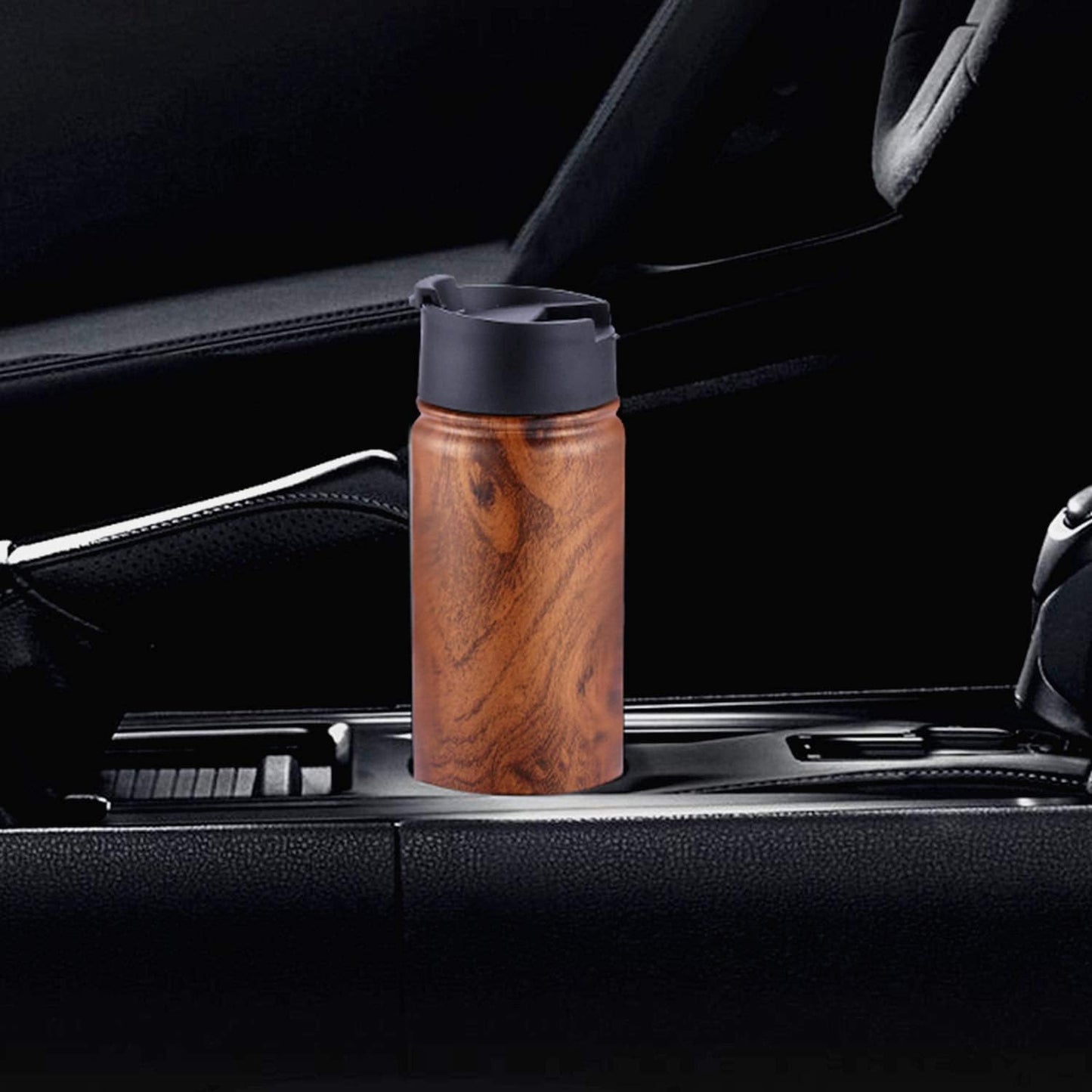 Sivaphe Tea Infuser Bottle With Removable Loose Leaf Tea Strainer Cup 18/8 Stainless Steel Portable Insulated Travel Tea Tumbler Black