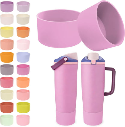 2PCS Silicone Boots for Owala 30oz & 40oz FreeSip Sway Bottles & Tumblers – Non-Slip, Scratch-Resistant, Stability Enhancer for Owala Accessories (Eucalyptus Green) - Colors A