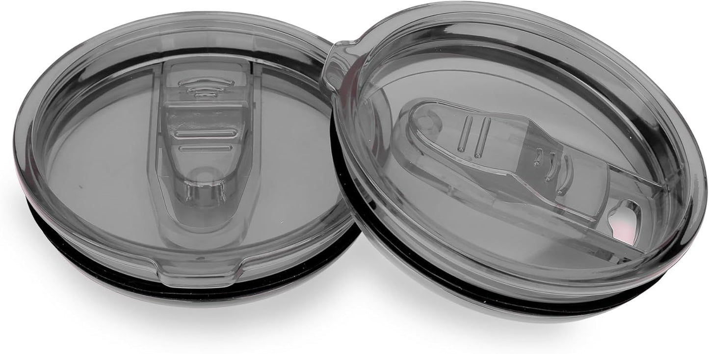 2 Replacement Lids for Stainless Steel Tumbler Travel Cup - Fits OF Inner diameter 3.7 to 3.74 INCH Yeti Rambler and others (Transparent) (30 OZ)