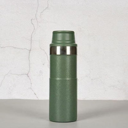 MAXFOREST16OZ Trigger Action Travel Mug - 500ml BPA Free Insulated Stainless Steel Coffee Tumbler, Leak-Proof Wide Mouth Design for Commuters, Sports & Outdoor Enthusiasts (Green)