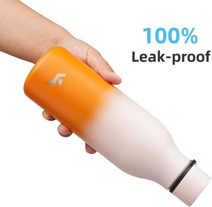 Konokyo Insulated Water Bottle with Strap,18 oz Double Wall Stainless Steel Vacuum Bottles Metal Water Flask,Macaron Green - Colors A