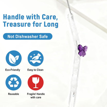 Borosilicate Glass Straws for 16 oz Tumbler, 9 inch 8mm BPA Free, Reusable Drinking Straws Clear Bent Skinny for Iced Coffee and Hot Drinks
