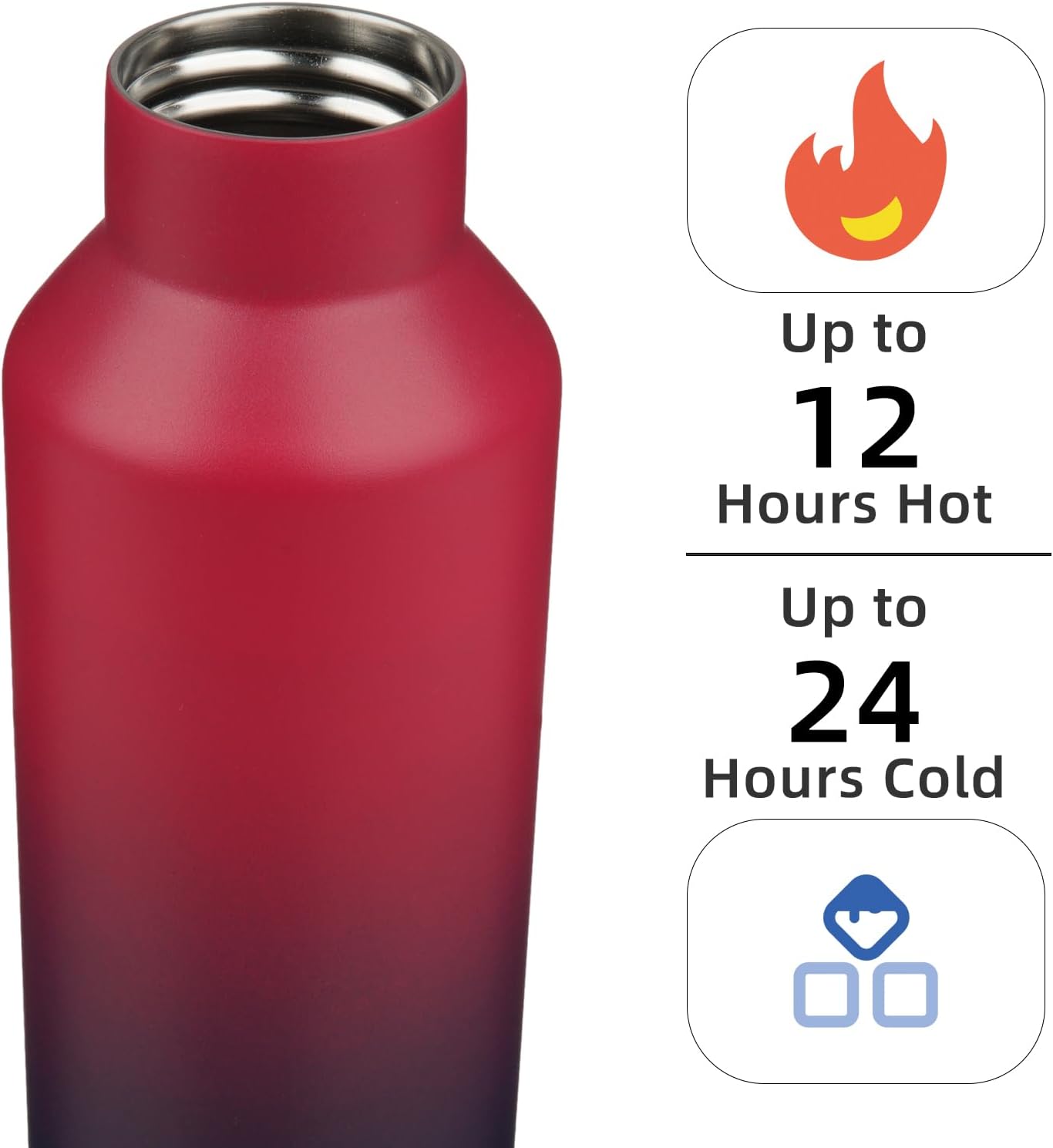 Konokyo Insulated Water Bottle with Straw,25 OZ Double Wall Vacuum Stainless Steel Water Flask with 2 Lids,Black