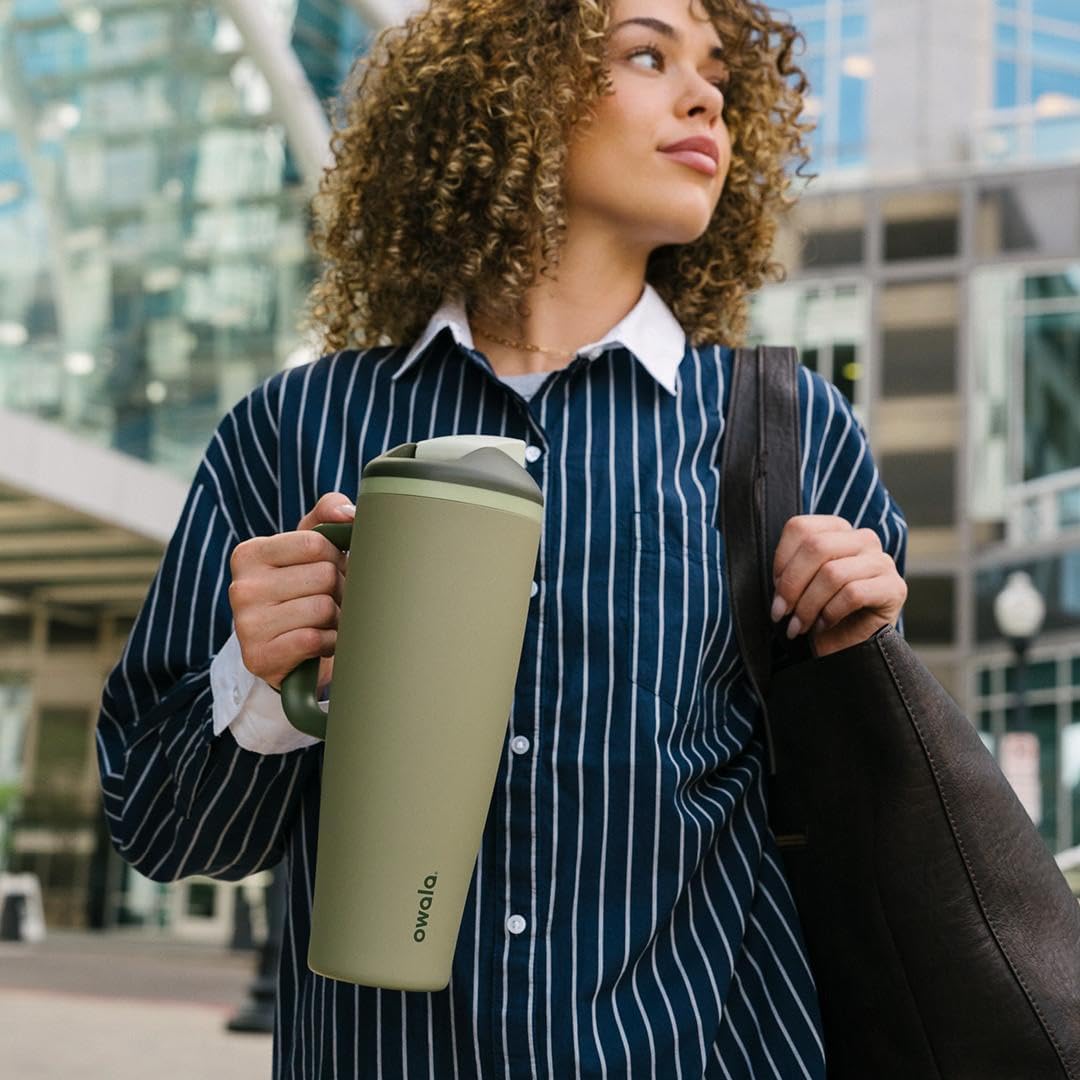 Owala FreeSip Tumbler - Stainless Steel - 40-oz. - Tan (Lightly Toasted)