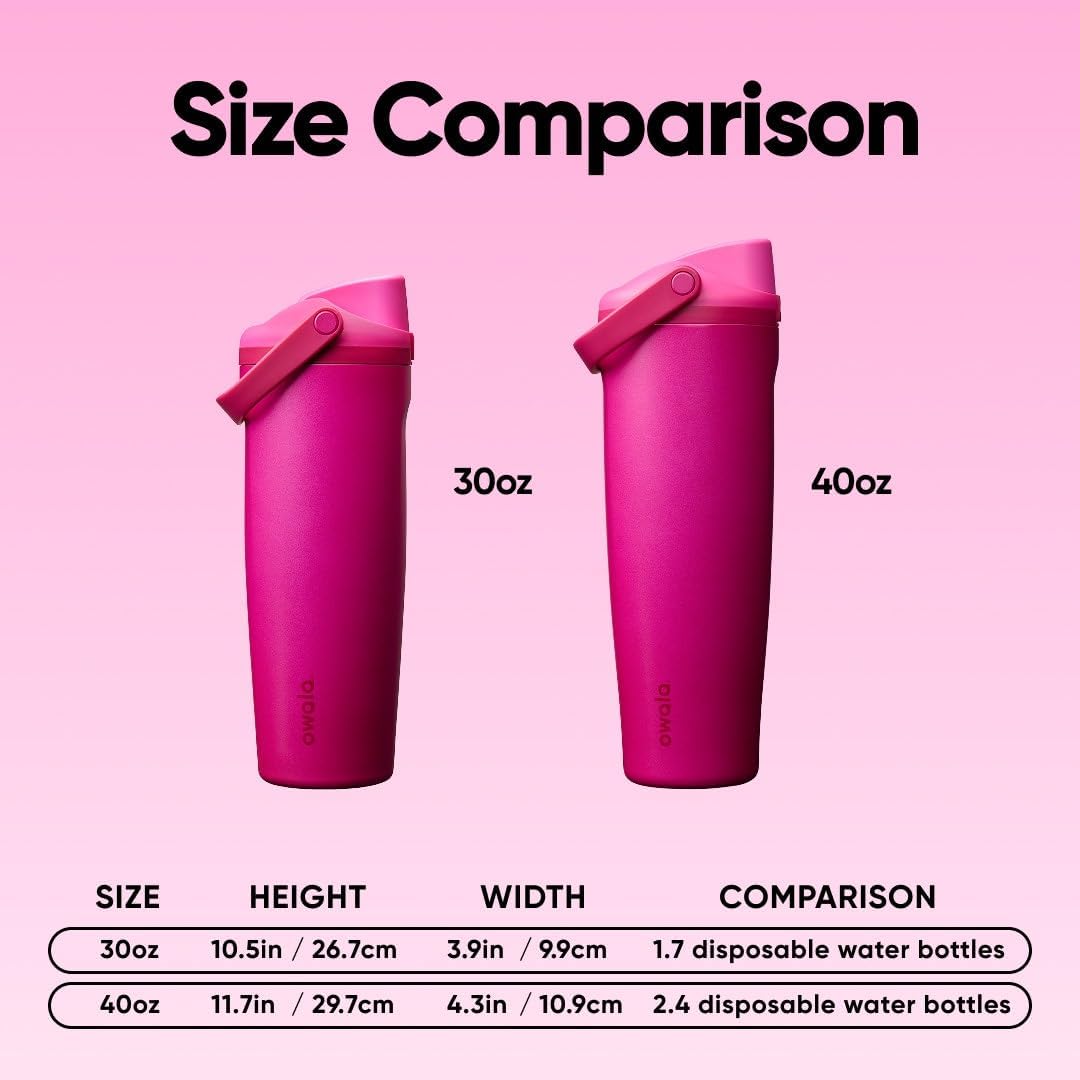Owala FreeSip Sway Insulated Stainless Steel Water Bottle with Two-Way Spout, Built-In Straw and Bucket Handle, Made for Travel, School, and Sports, 30oz, BPA Free, Leak Proof, Daybreak