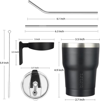 BJPKPK Tumbler With Handle And Straw Lid 40 oz Stainless Steel Insulated Coffee Tumbler Cups For Home, Office or Car,Turquoise