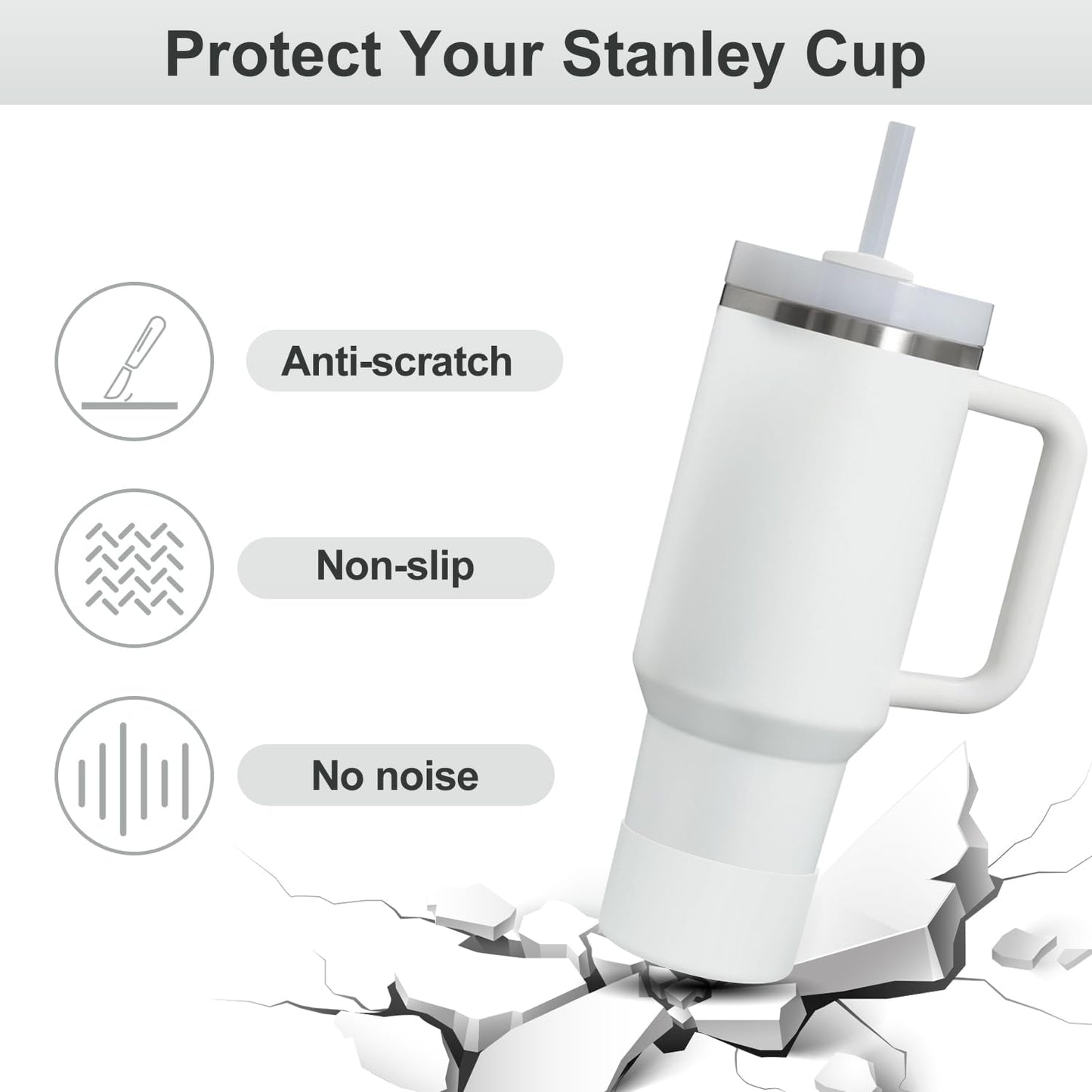 Affute Protective Silicone Boot for Stanley Quencher H2.0 40 30 20 oz & IceFlow Flip 30 20 oz, BPA Free Anti-Noise Anti-Scratch, Stanley Cup Protector Sleeve Cover Boot