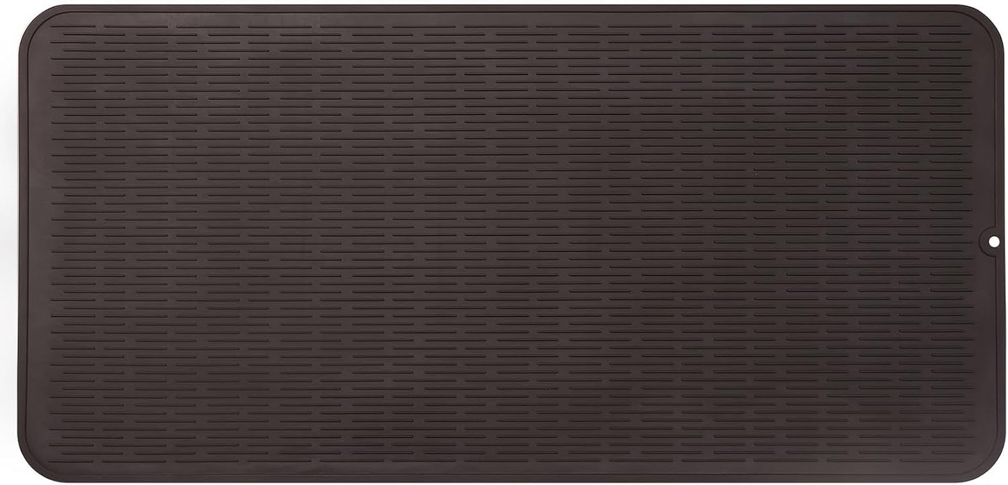 MicoYang Silicone Dish Drying Mat for Multiple Usage,Easy clean,Eco-friendly,Heat-resistant Silicone Mat for Kitchen Counter,Sink,Bar,Bottle,or Cup Green M 17 inches x 6 inches