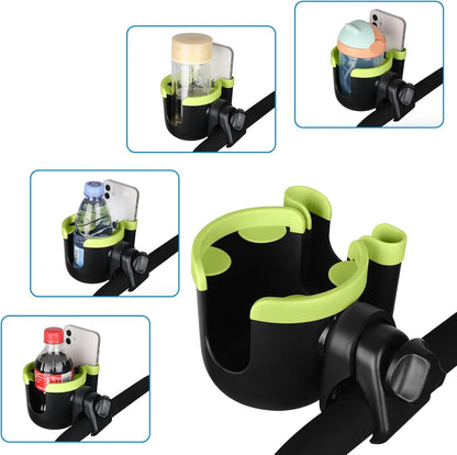 Accmor Stroller Cup Holder with Phone Holder, Bike Cup Holder, Universal Cup Holder for Uppababy Nuna Doona Strollers, 2-in-1 Cup Holder for Walker, Wheelchair, Scooter - Colors B