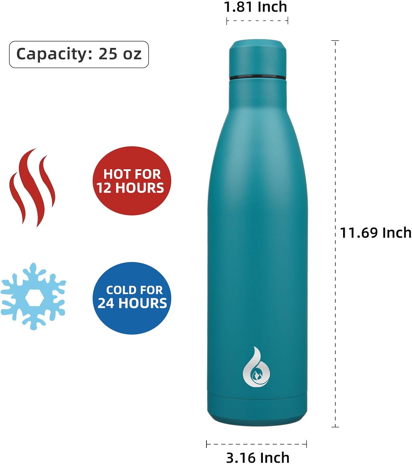 BJPKPK Insulated Water Bottle 12oz Small Stainless Steel Water Bottles Reusable Metal Thermal Keep Cold and Hot,Dreamy Purple - Colors A