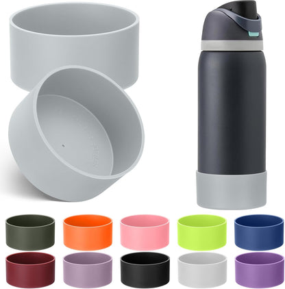 Mity rain 2PCS Silicone Boot for Owala Water Bottle 24 oz 32 oz, Anti-Slip Protective Sleeve Bottom Bumper Protector for FreeSip Stainless Steel Water Bottles Accessories