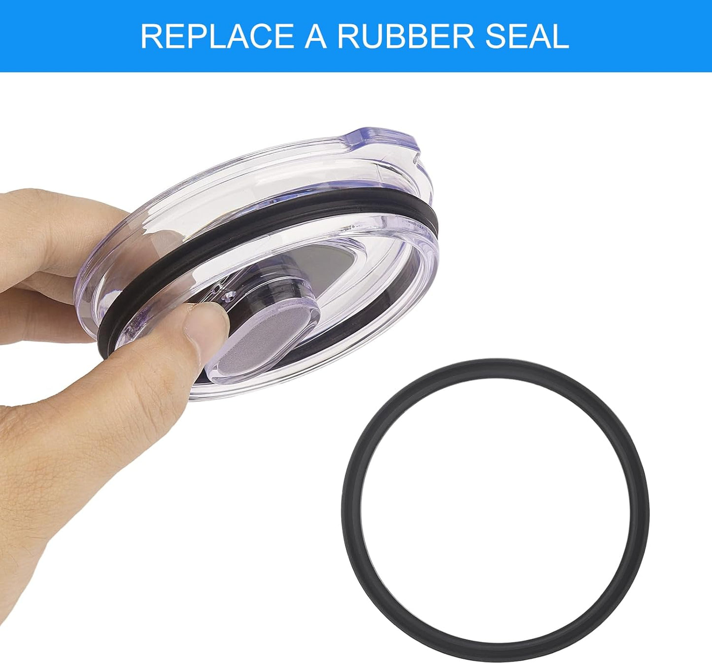 4 Pack Rubber Seal Replacement Compatible with Yeti 20/30 Oz Tumbler Lid, O Ring Gasket for Yeti 10/14 OZ Mug Lid Replacement Silicone Seal Parts
