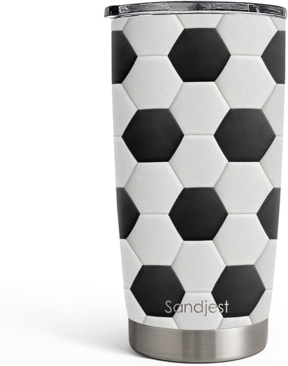 SANDJEST Pickleball Tumbler 20oz, Stainless Steel Travel Cup with Lid, Insulated Coffee Mug, Pickleballs Gifts for Women Girls Friends Sisters Players on Birthday Christmas
