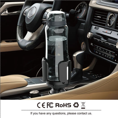 Car Cup Holder Expander, Cup Holder Extender Adapter with Expandable Arm and Offset Adjustable Base