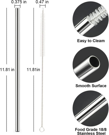 Replacement Straw Compatible with Stanley 40 oz 30 oz Cup Tumbler, 6 Pack Reusable Straw with Cleaning Brush, Plastic, Clear