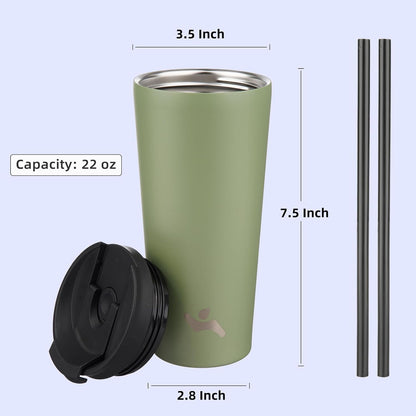 Konokyo 30 OZ Insulated Tumbler with Lid and 2 Straws Stainless Steel Water Bottle Vacuum Travel Mug Coffee Cup,Pastel Sunset