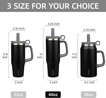 BJPKPK 50oz Insulated Tumbler with Handle Stainless Steel Travel Coffee Mug with Lid Reusable Large Water Bottle with Straw,Sky