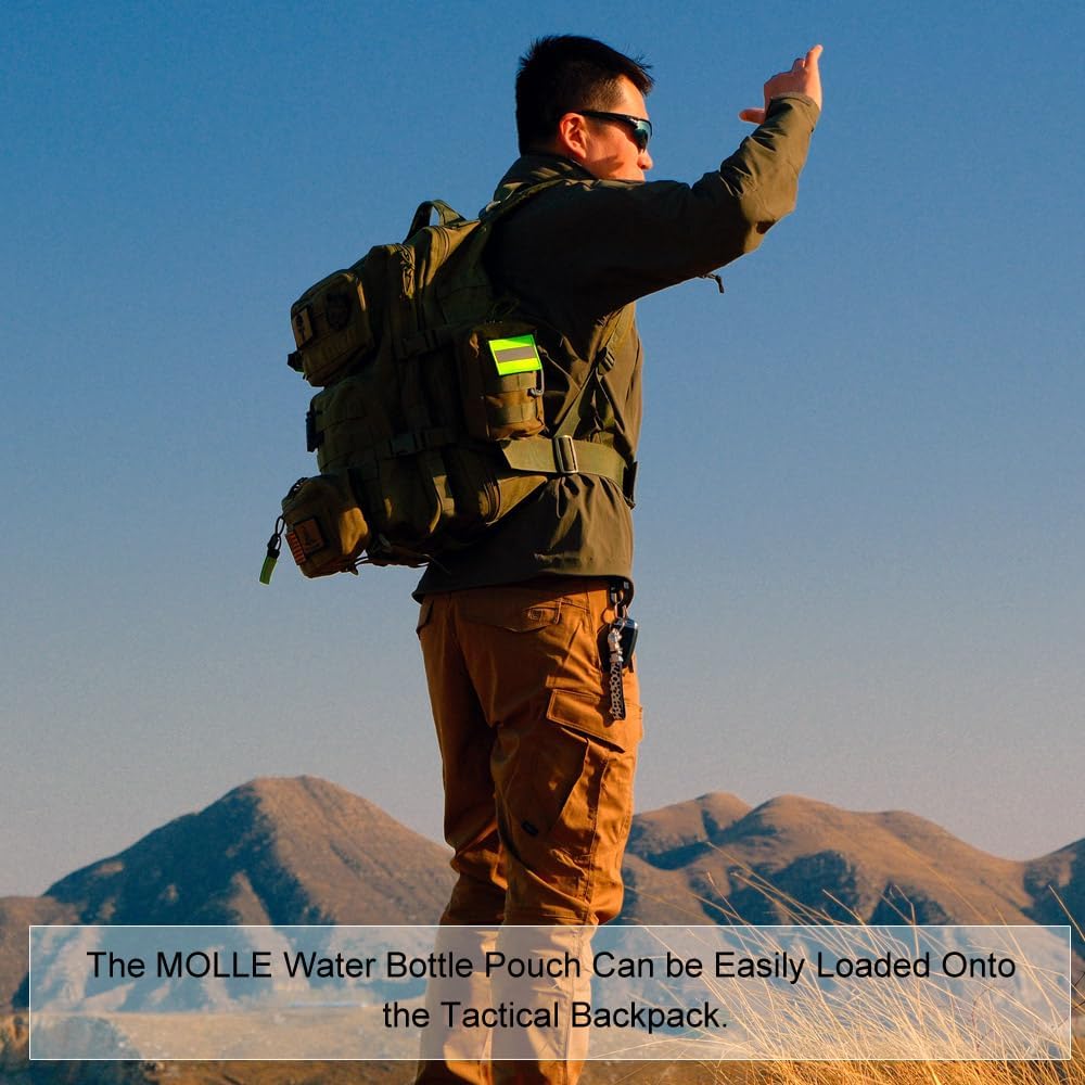 Upgraded Tactical Drawstring Molle Water Bottle Holder Tactical Pouches
