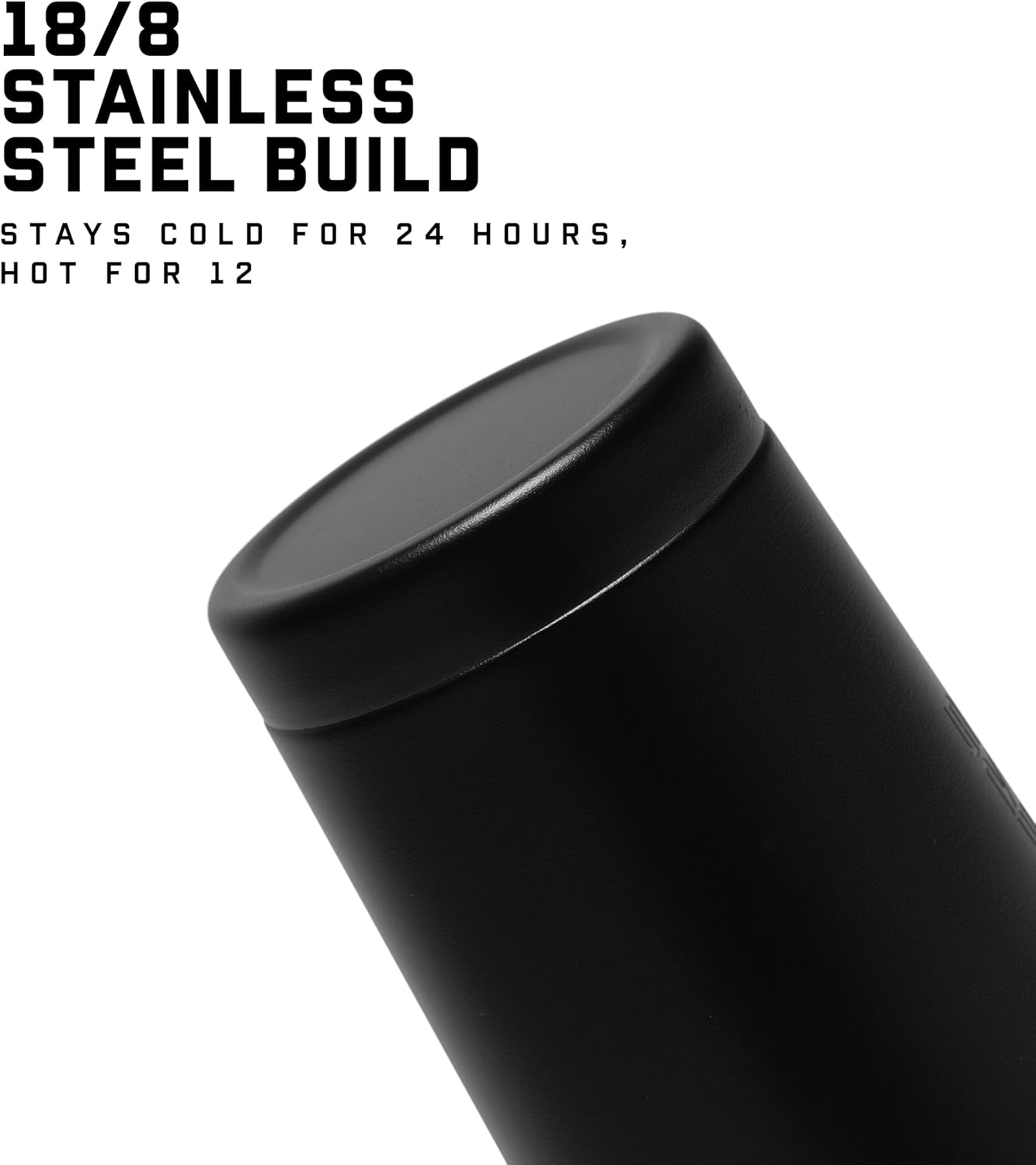 Gymreapers Stainless Steel Protein Shaker Bottle - Double Wall Insulated, Leak Proof, BPA-Free Metal Vacuum Blender Cup For Gym, Sports, Pre & Post-Workout Cold Hydration - 26 OZ (Black)