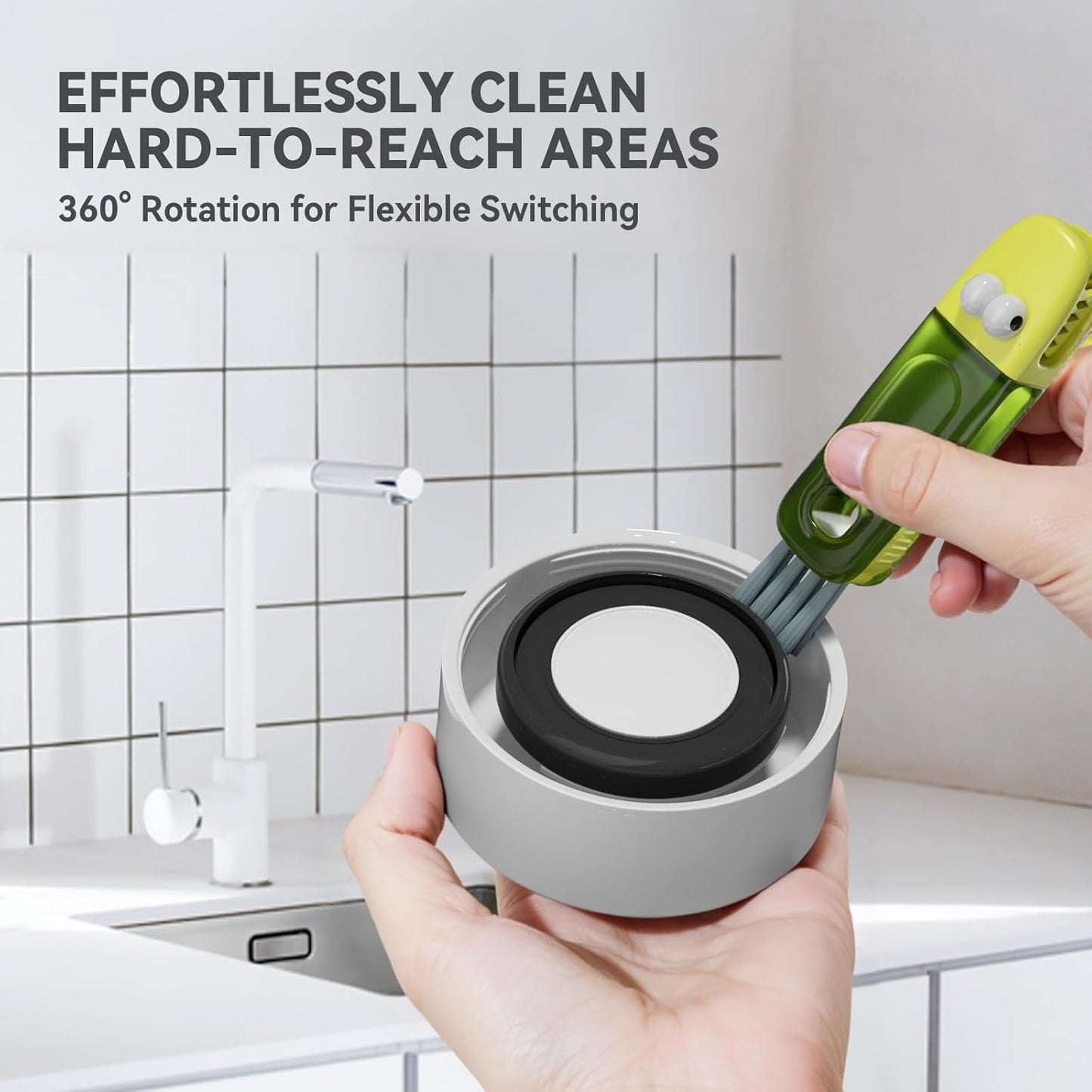 3 in 1 Cup Lid Gap Cleaning Brush Set, Multifunctional Bottle Cleaning Brush, Silicone Cup Lid Gap Cleaner, Home Kitchen Crevice Cleaning Tools (Multicolored)