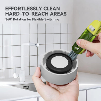 3 in 1 Cup Lid Gap Cleaning Brush Set, Multifunctional Bottle Cleaning Brush, Silicone Cup Lid Gap Cleaner, Home Kitchen Crevice Cleaning Tools (Multicolored)