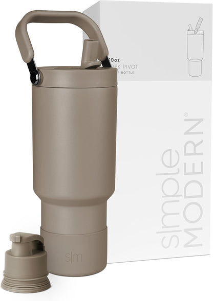Simple Modern Trek Pivot | 40oz Flip Straw Tumbler with Handle | Water Bottle & Boot | Interchangeable Straw & Chug Lids | Insulated Stainless Steel Jug | Gym Sports Outdoors | Forest - Colors B