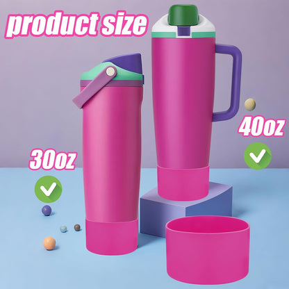 Mity rain 2PCS Protective Silicone Boots for Owala 30oz & 40oz FreeSip Sway Bottles & Tumblers - Accessories for owala, Enhances Stability & Prevents Scratches(Black Cherry)