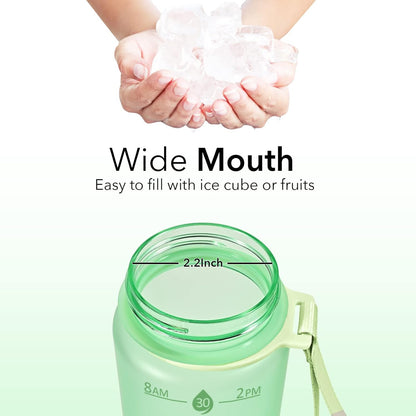 Hyeta 32oz Water Bottles with Straw - Stay Motivated and Hydrated with Convenient Times to Drink Markings, Durable, Leak-proof
