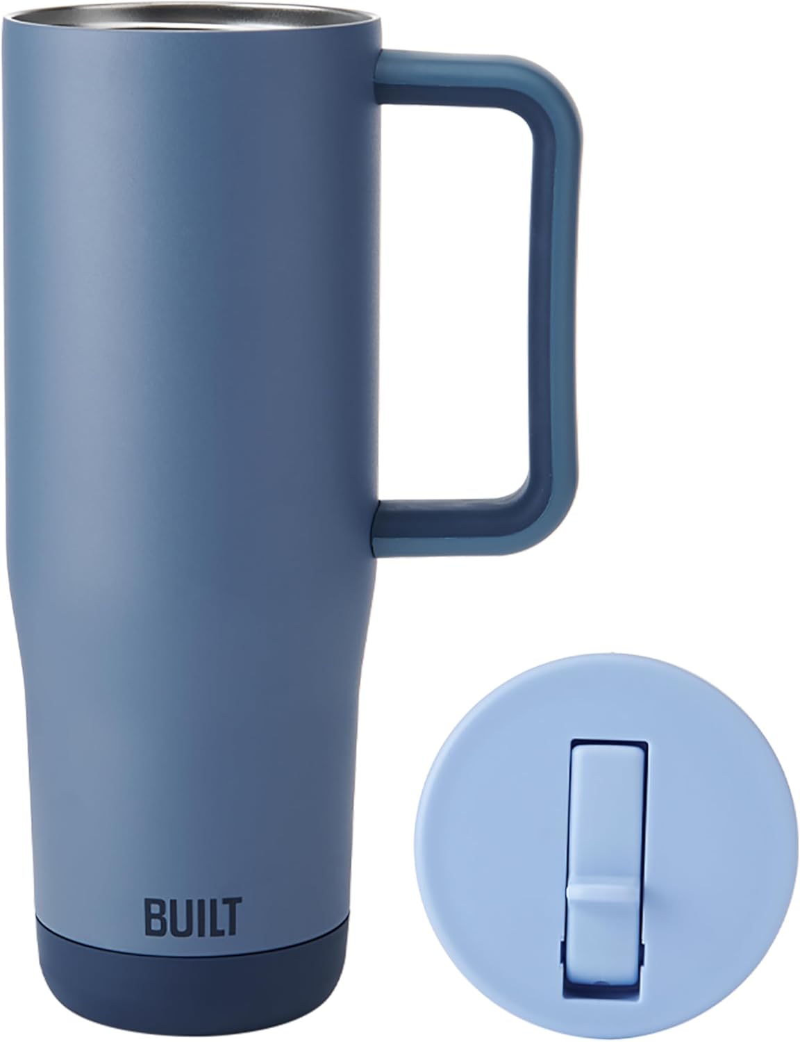 Built 40 oz Cascade Flip Straw Tumbler, Double Wall Insulated Bottle, Gym & Sport Bottles - Stainless Steel & Straw Lid, Leak-Proof, Soft Bumper Base, Portable BPA-Free (Lavender)