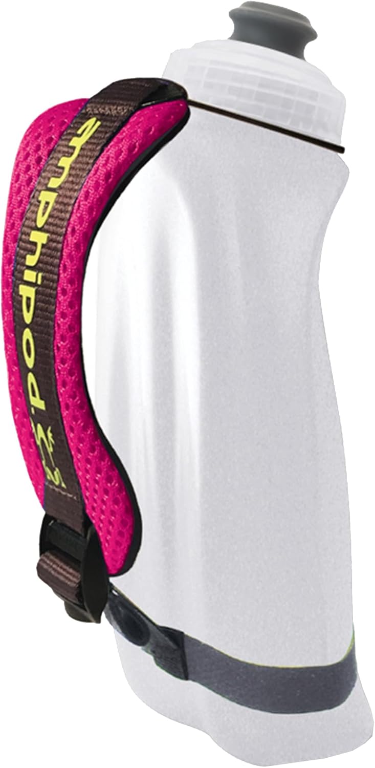 Amphipod Hydraform Handheld Bottle, Ergonomic Runners BPA-Free Hydration/Fuel Water Bottle for Endurance Runners, Hiking & Jogging - Charcoal/Clear - 12 oz.