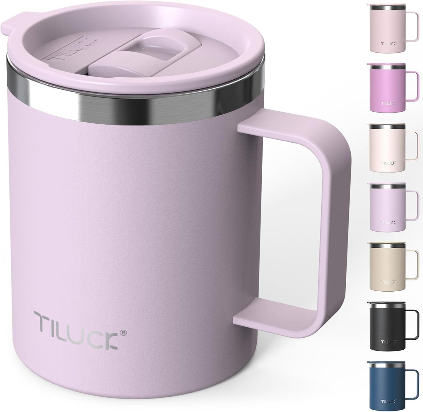 TILUCK 20 oz Insulated Tumbler with BPA-Free Lid, Stainless Steel Vacuum Travel Coffee Mug, Double Wall Coffee Tumbler（20oz，Matte DarkBlue）