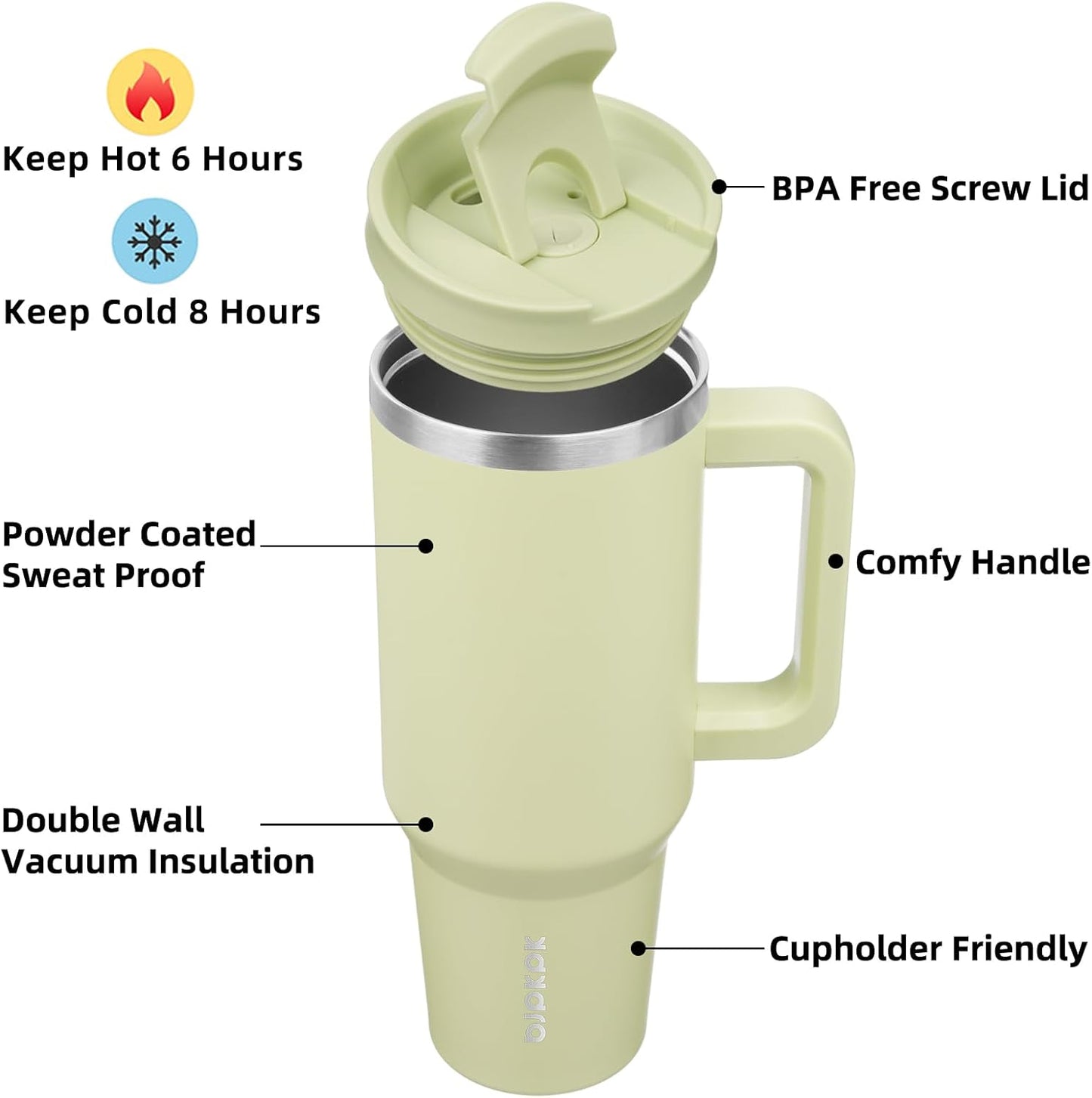 BJPKPK 30oz Stainless Steel Insulated Tumbler With Handle And Lid Straw Travel Coffee Mug Thermal Cup,Black
