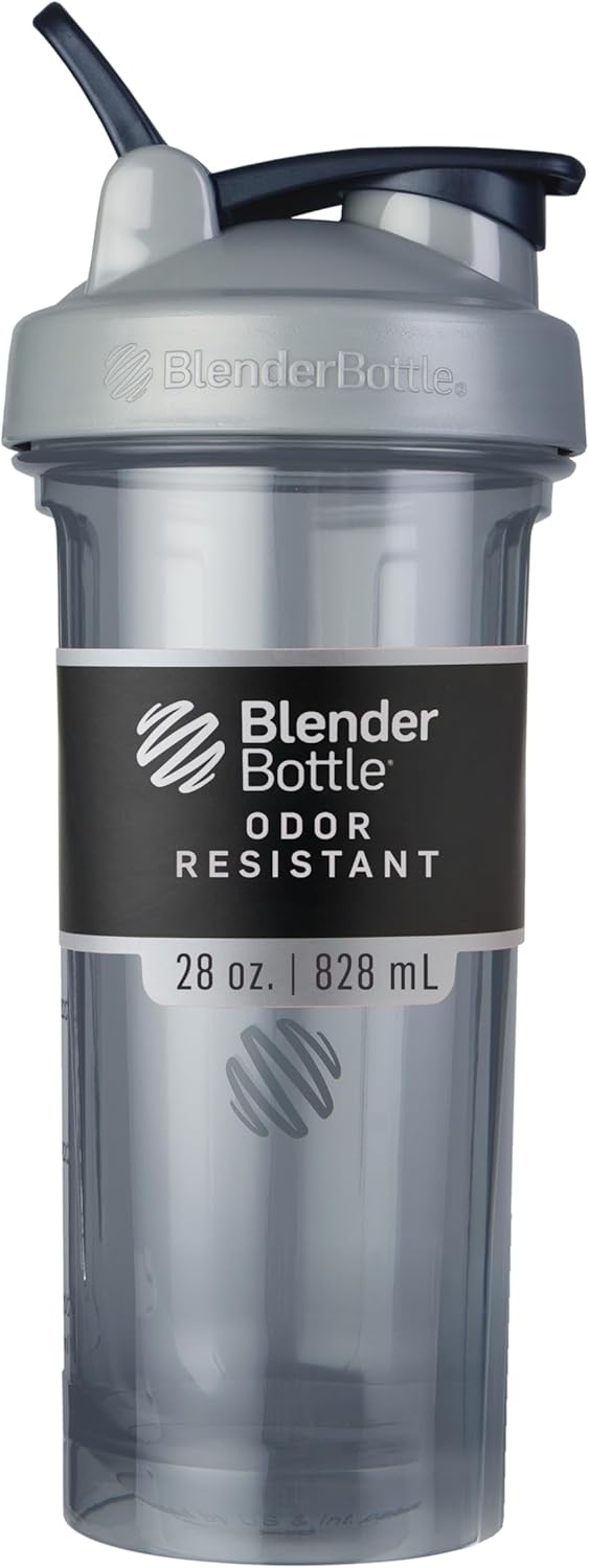 BlenderBottle Shaker Bottle Pro Series Perfect for Protein Shakes and Pre Workout, 24-Ounce, Black