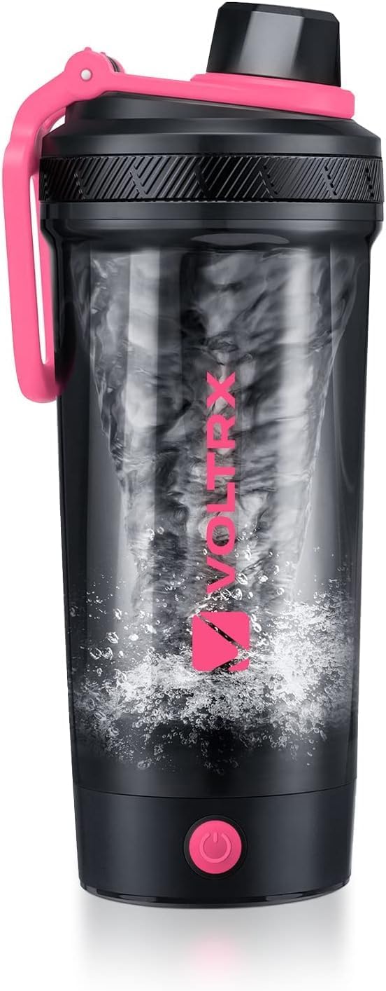 VOLTRX Electric Protein Shaker Bottle - USB Rechargeable Mixer Cup for Shakes and Meal Replacements, BPA-Free Tritan, 20oz