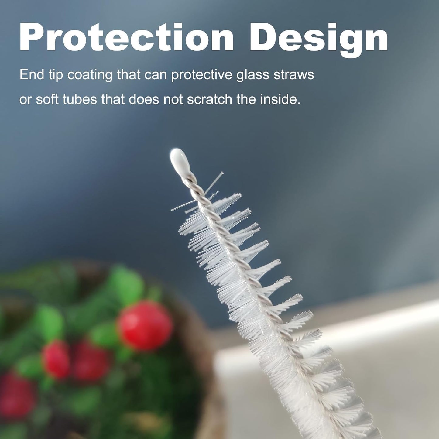 6 Pack Straw Cleaner Brush for Stanley, Reusable Extra Long Straw Cleaner for 40/30/20 oz Stanley Mug, 10mm Wide Drinking Straws Cleaning Brush for Sippy Cup, Water Bottle and Tubes