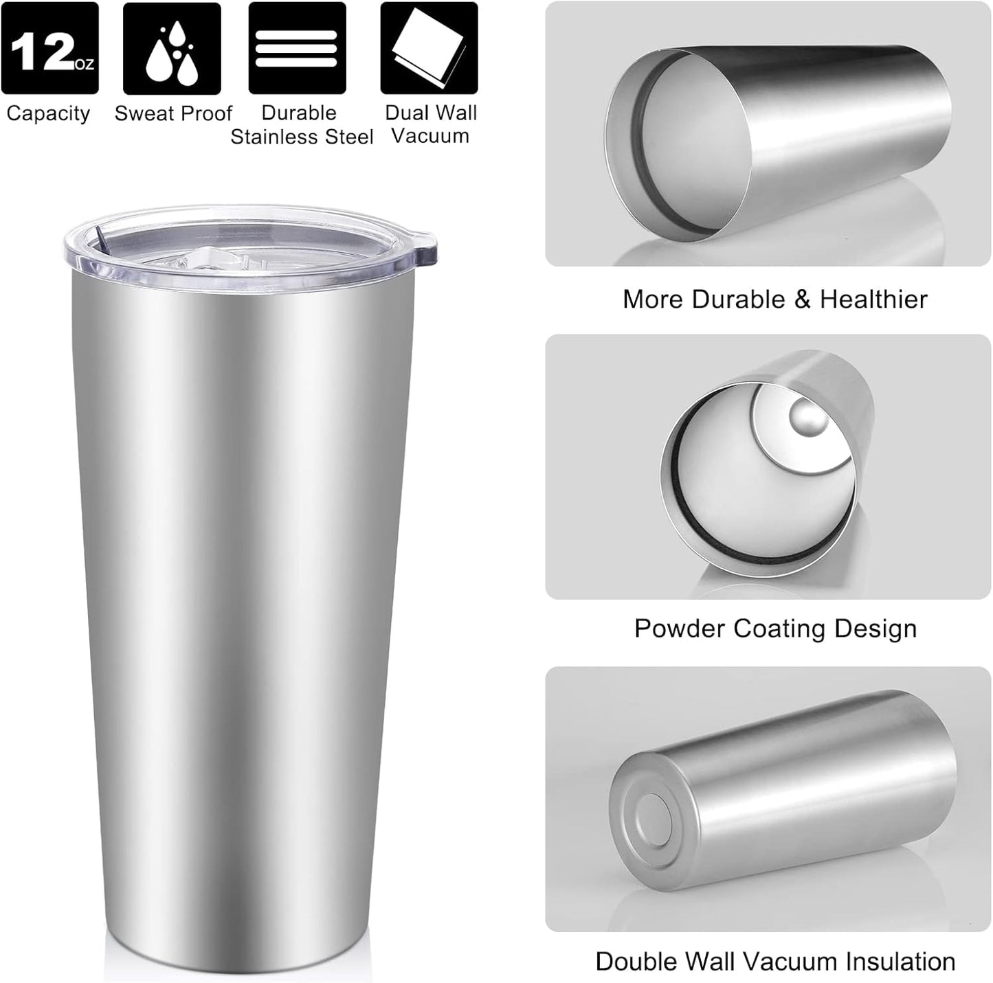 VEGOND 20oz Tumbler Bulk with Lid and Straw 1 Pack, Stainless Steel Vacuum Insulated Tumbler, Double Wall Coffee Cup Travel Mug, River Green