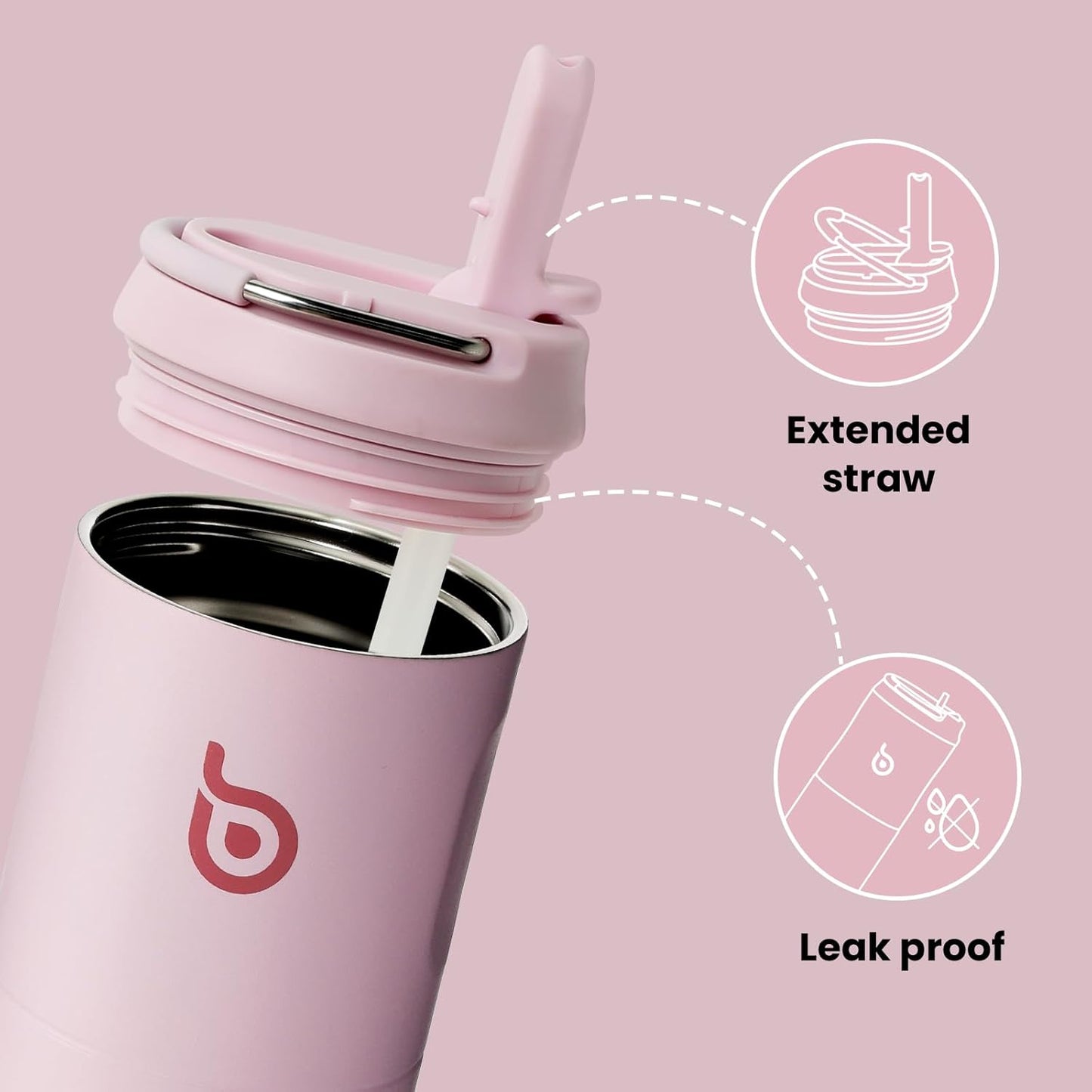 BOTTLE BOTTLE Insulated Water Bottle 24oz with Straw Lid and Handle for Sports Travel Gym Stainless Steel Water Bottles Double-Wall Vacuum Metal Leak Proof BPA-Free