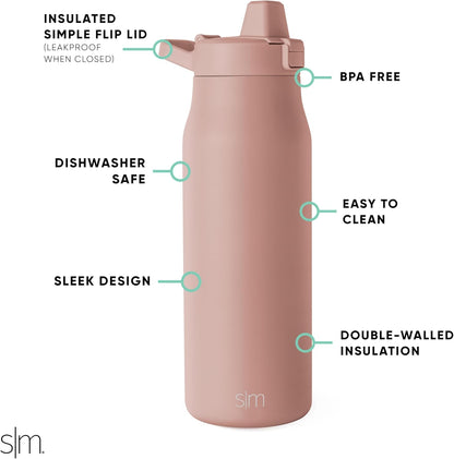 Simple Modern Filtered Water Bottle | Insulated Stainless-Steel Carbon Filter Travel Water Bottles | Reusable for Clean Drinking Water On The Go | 34oz, Sea Glass Sage
