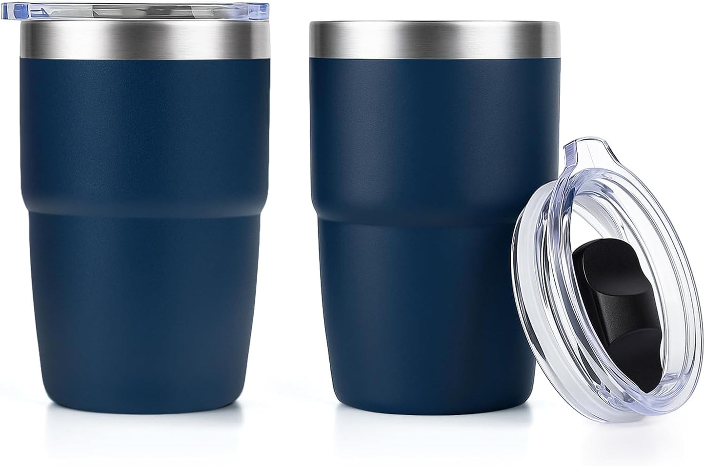 Zenbo 8 oz Stackable Espresso/Coffee Cups with Magnetic Lid, Ceramic-Lined 18/8 Stainless Steel Mini Tumblers, Double-Wall Vacuum Insulated & Dishwasher Safe for Travel & Office (Sage Green-2 Pack)