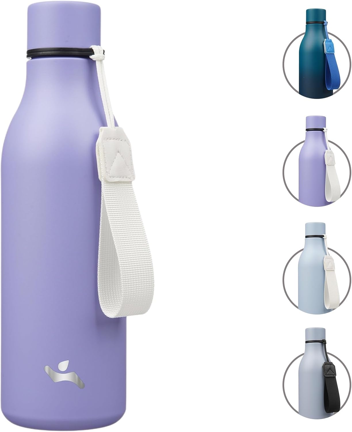 Konokyo Insulated Water Bottle with Strap,18 oz Double Wall Stainless Steel Vacuum Bottles Metal Water Flask,Macaron Green - Colors B