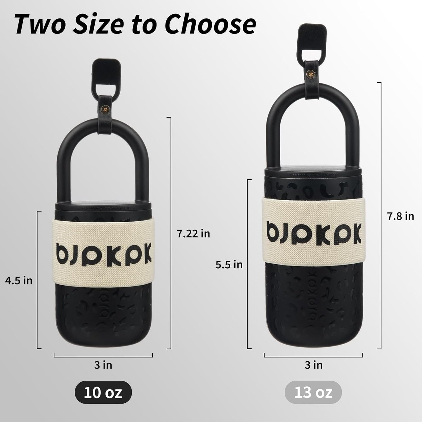 BJPKPK 13oz Insulated Stainless Steel Loop Tumbler With Lid And Handle Travel Coffee Mug Thermal Cup,Latte