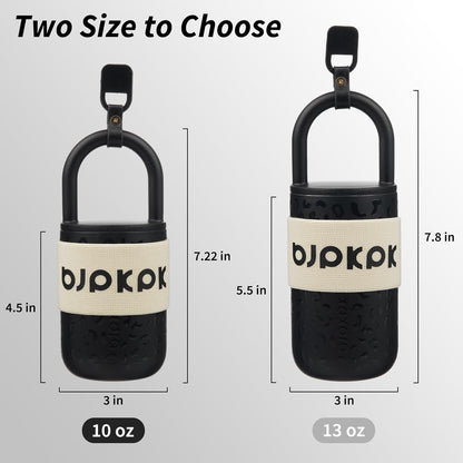 BJPKPK 13oz Insulated Stainless Steel Loop Tumbler With Lid And Handle Travel Coffee Mug Thermal Cup,Latte
