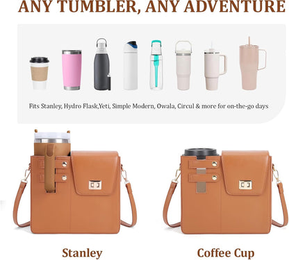 Stanley Purse Cup Holder Bag- Outdoor Portable Crossbody Bag for Stanley Cup Tumbler Purse