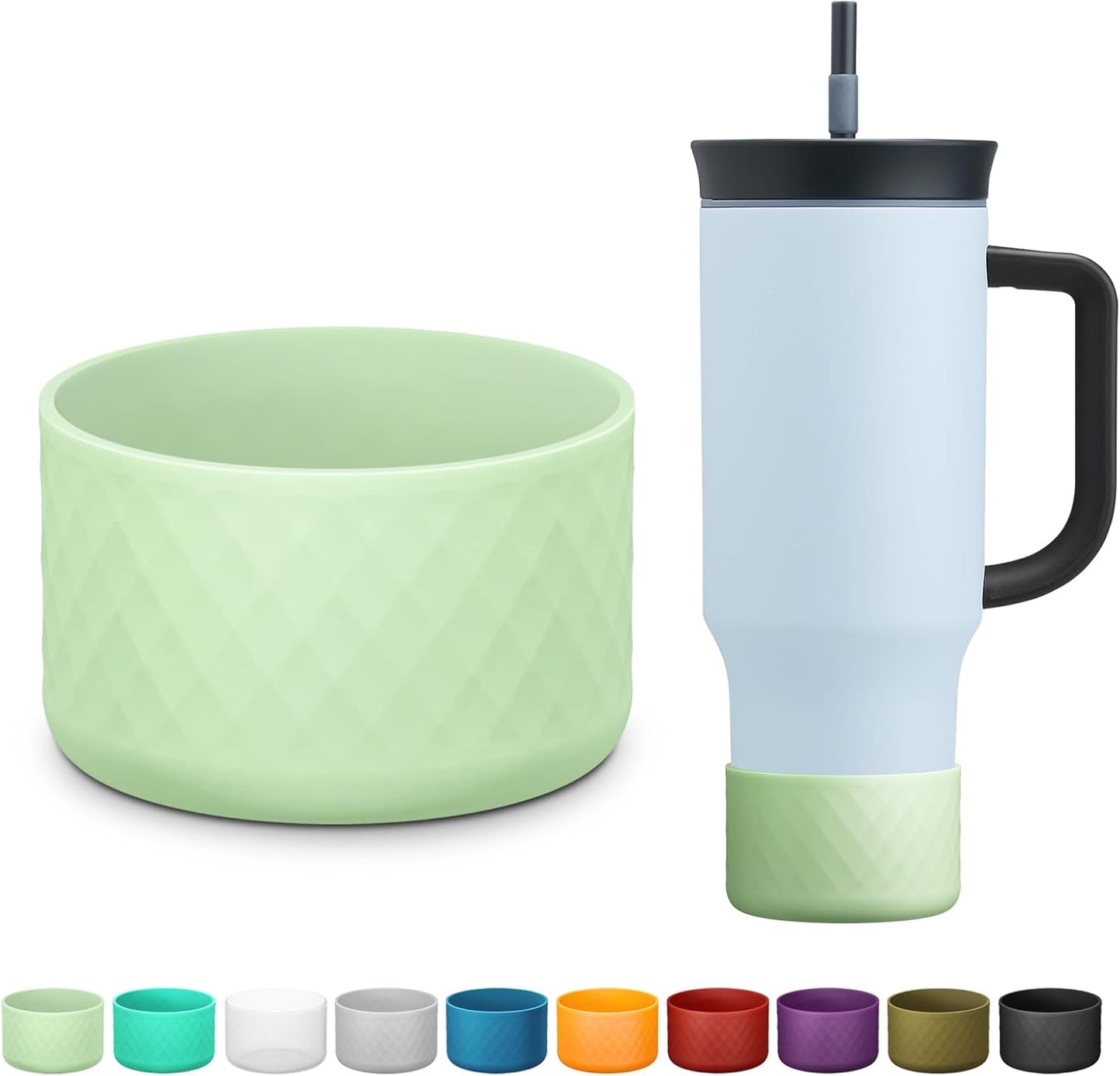 Silicone Boot for Owala 40 oz Tumbler with Handle, Anti-Slip Protective Sleeve for Stainless Steel Triple Layer Insulated Travel Tumbler Accessories