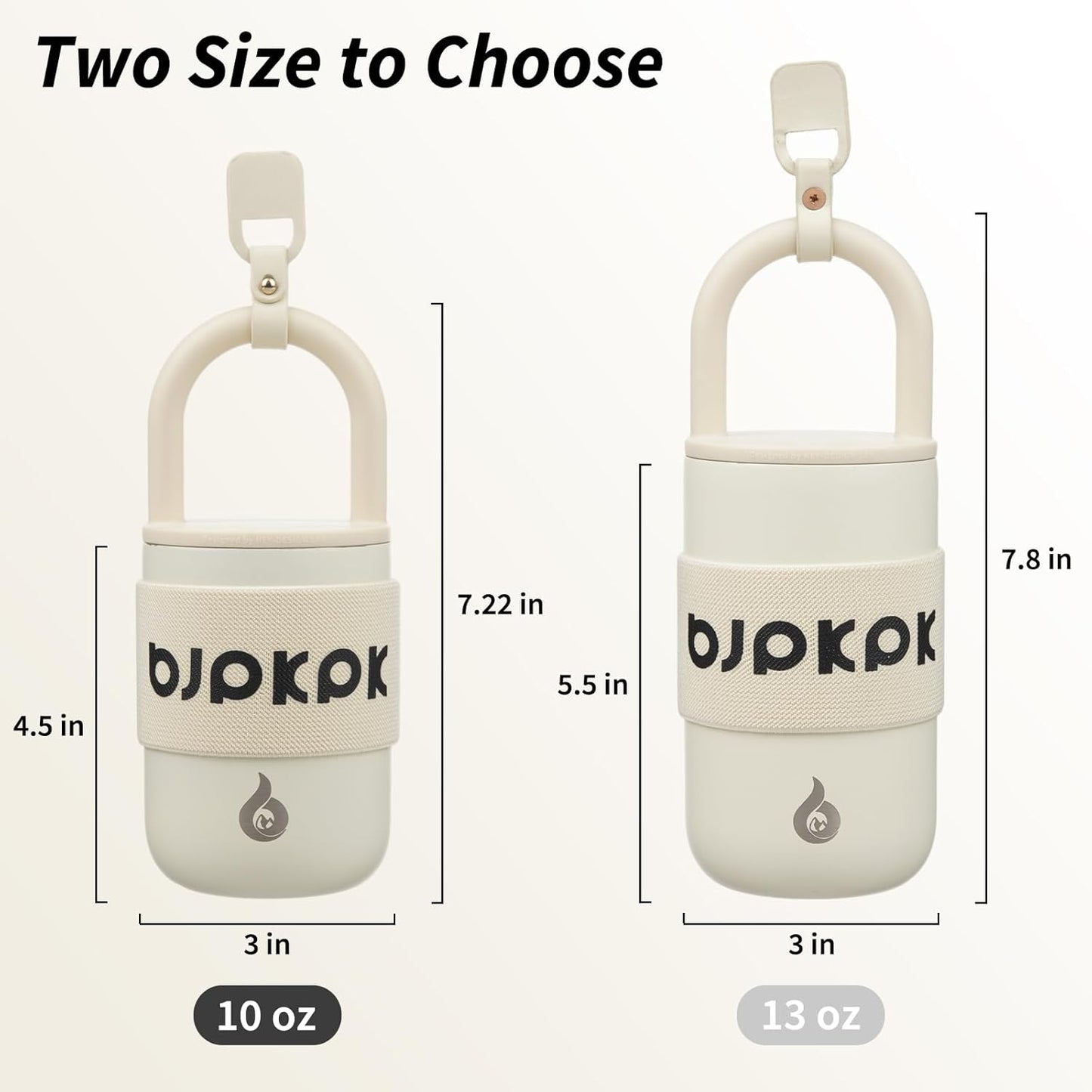 BJPKPK 13oz Insulated Stainless Steel Loop Tumbler With Lid And Handle Travel Coffee Mug Thermal Cup,Latte