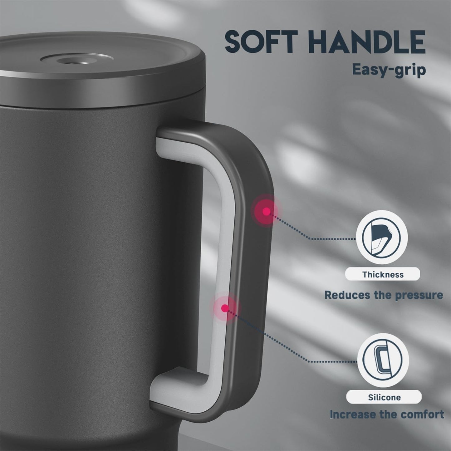 Meoky 40 oz Tumbler with Handle and Straw: Stainless Steel Insulated Tumbler with Lid and Straw - 100% Leak Proof Tumbler for Car Cup Holders - Travelers Commuters Workers, Donut