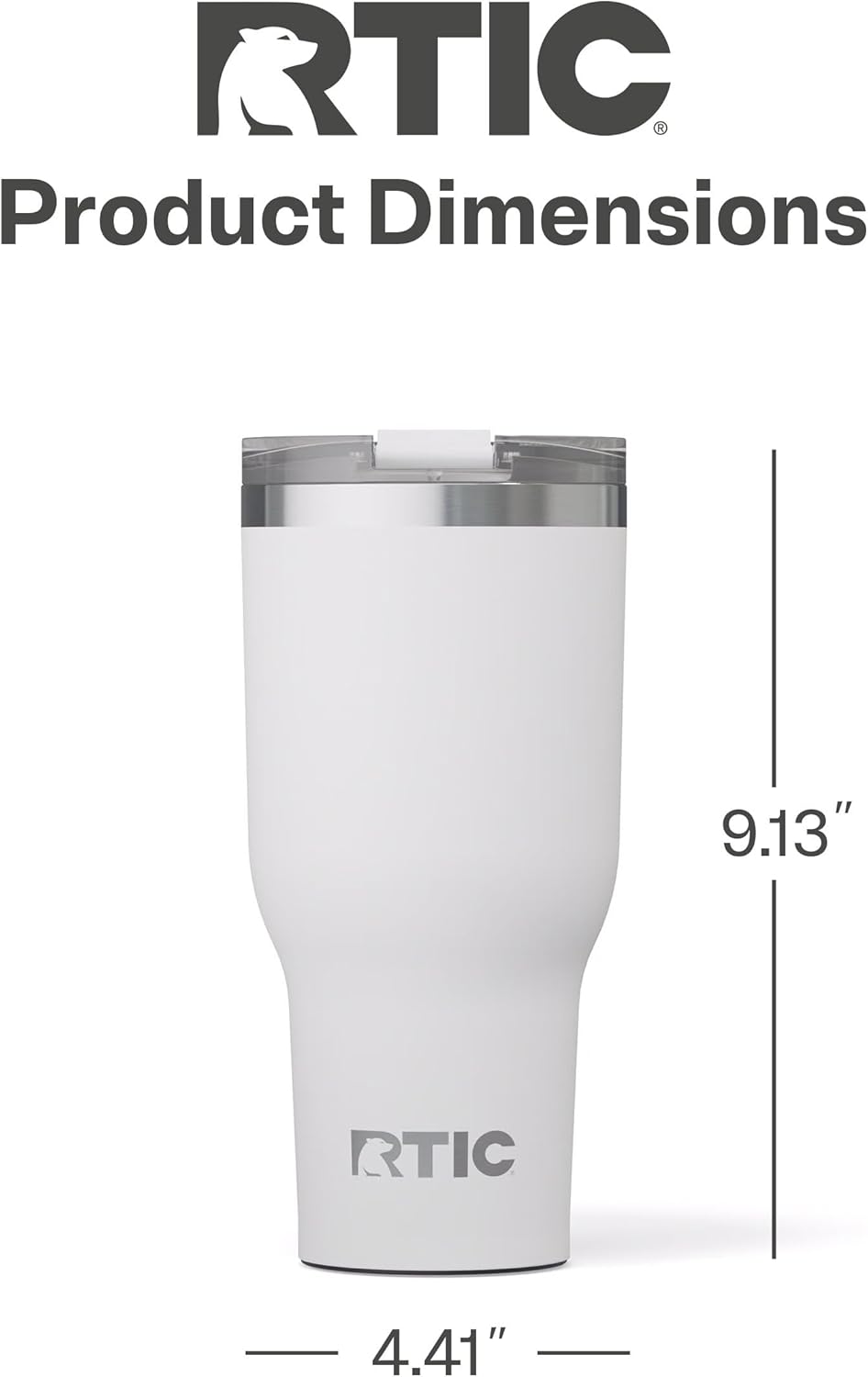 RTIC 20oz Essential Tumbler with Lid, Ceramic Lined, Insulated, Stainless Steel, Metal, Double Wall Vacuum-Insulation, Travel Cup for Iced Coffee, Tea, Hot and Cold Drink, Graphite
