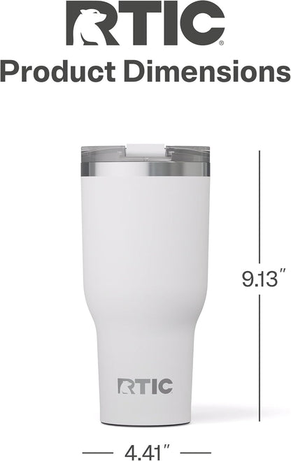 RTIC 20oz Essential Tumbler with Lid, Ceramic Lined, Insulated, Stainless Steel, Metal, Double Wall Vacuum-Insulation, Travel Cup for Iced Coffee, Tea, Hot and Cold Drink, Graphite