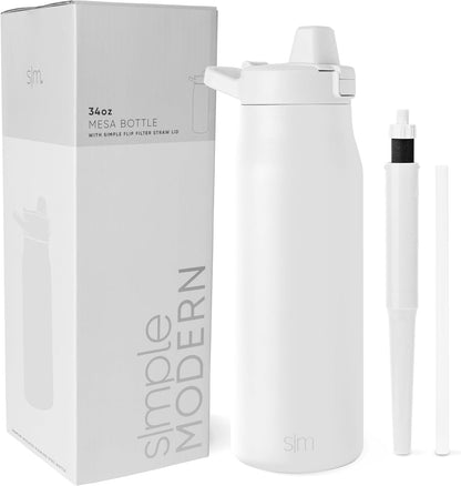 Simple Modern Filtered Water Bottle | Insulated Stainless-Steel Carbon Filter Travel Water Bottles | Reusable for Clean Drinking Water On The Go | 34oz, Sea Glass Sage