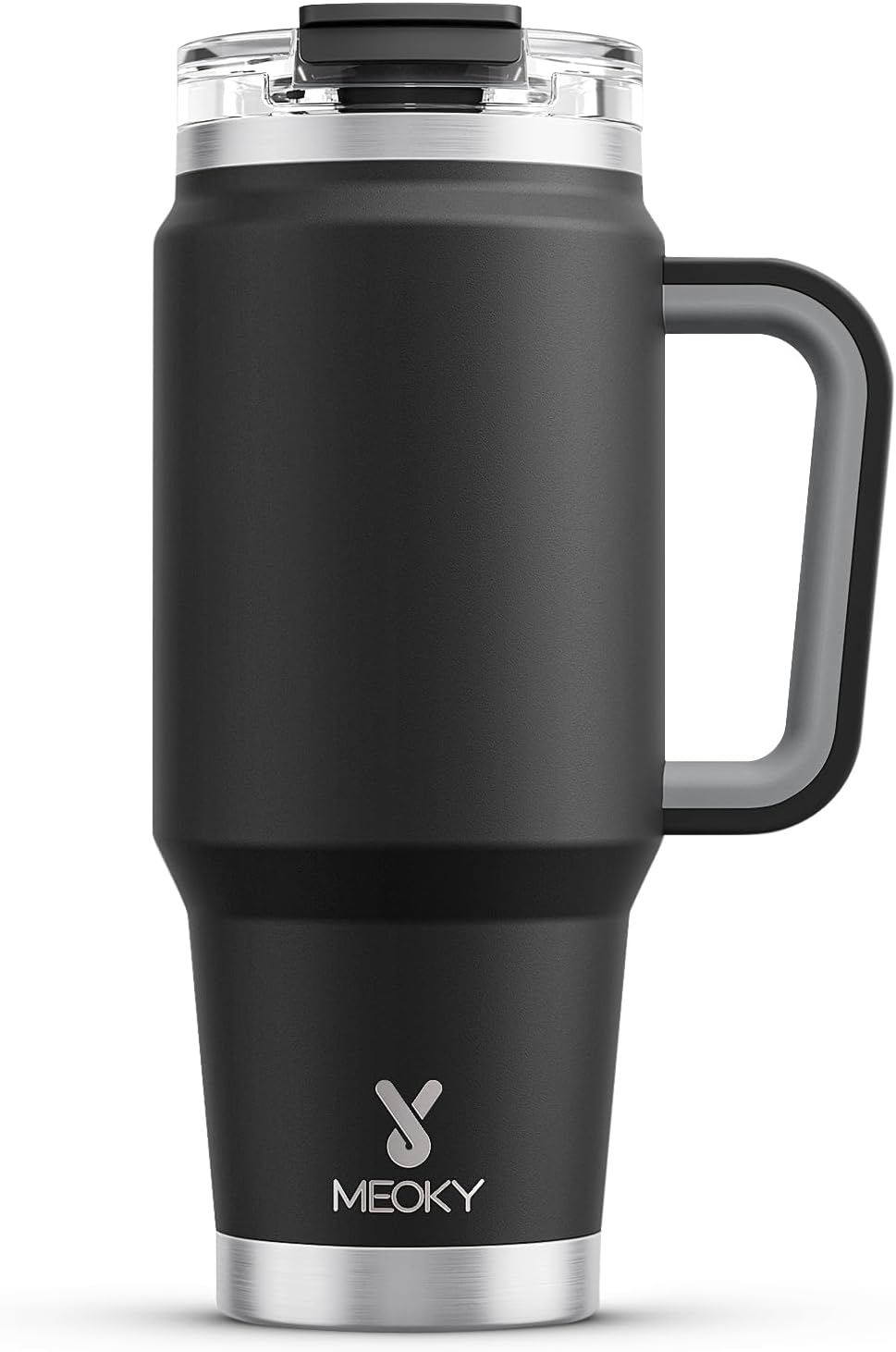 Meoky 32 oz Tumbler with Handle, Insulated Tumbler with Lid and Straw, Stainless Steel Travel Mug, Keeps Cold for 24 Hours, 100% Leak Proof, Fits in Car Cup Holder (Night)